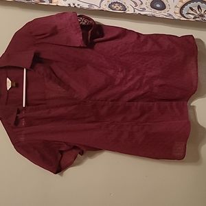 Maurices Maroon short sleeve blouse 2X